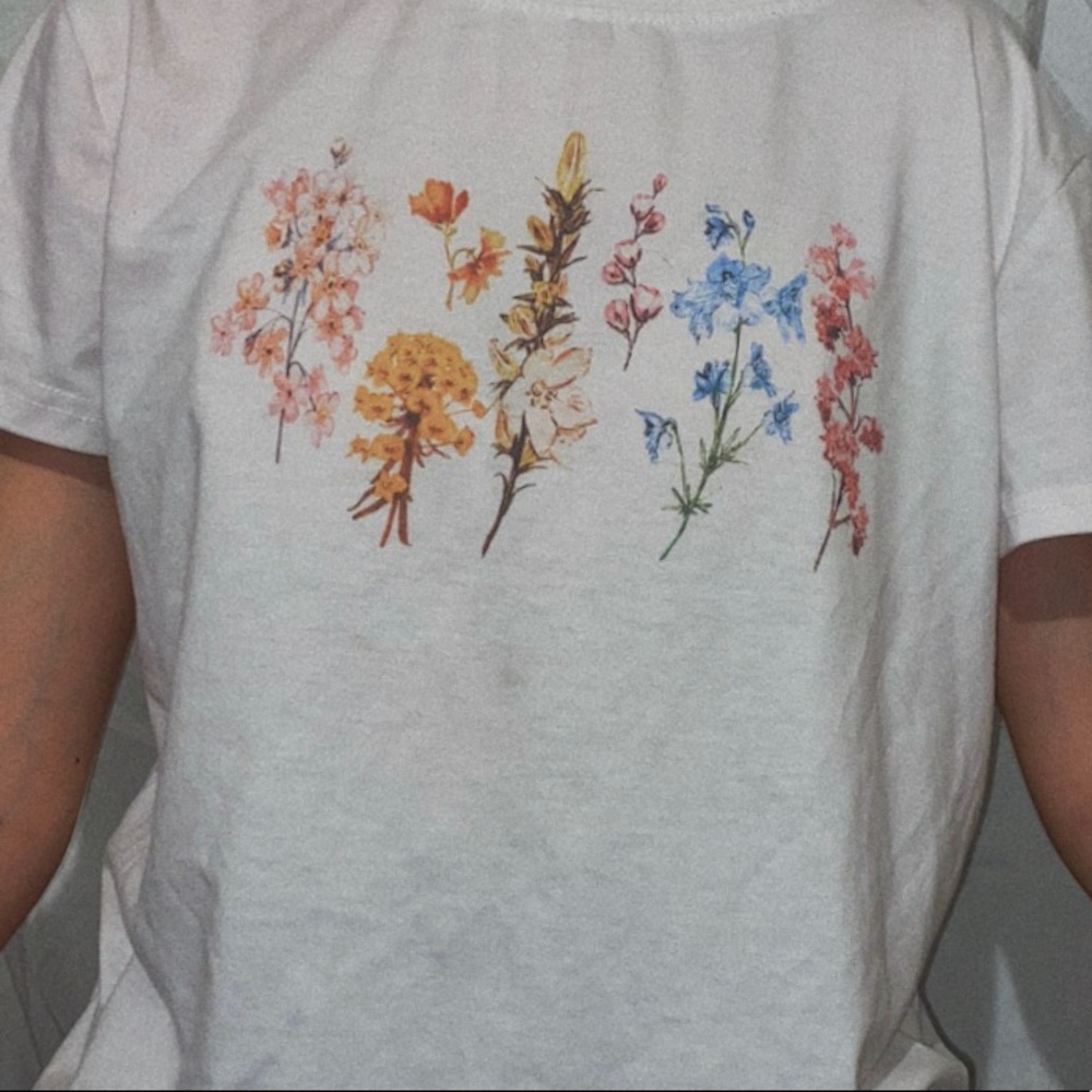 Larger Flora White Shirt
